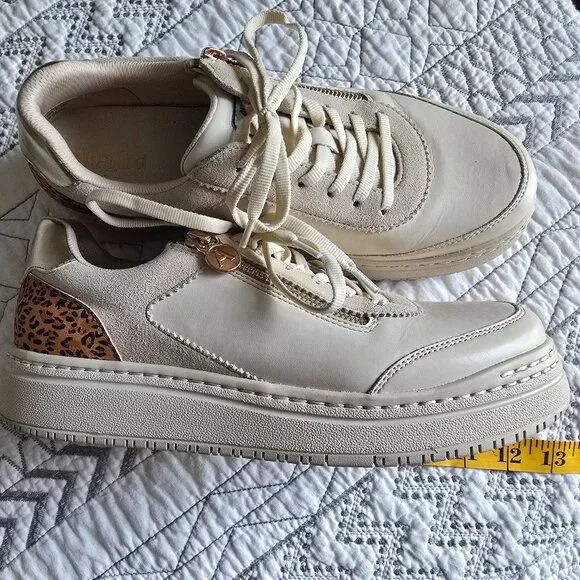 Alegria Averie Cream Sneaker Platform Tan Zippers 41 US 10.5-11 EUC - Picture 2 of 7